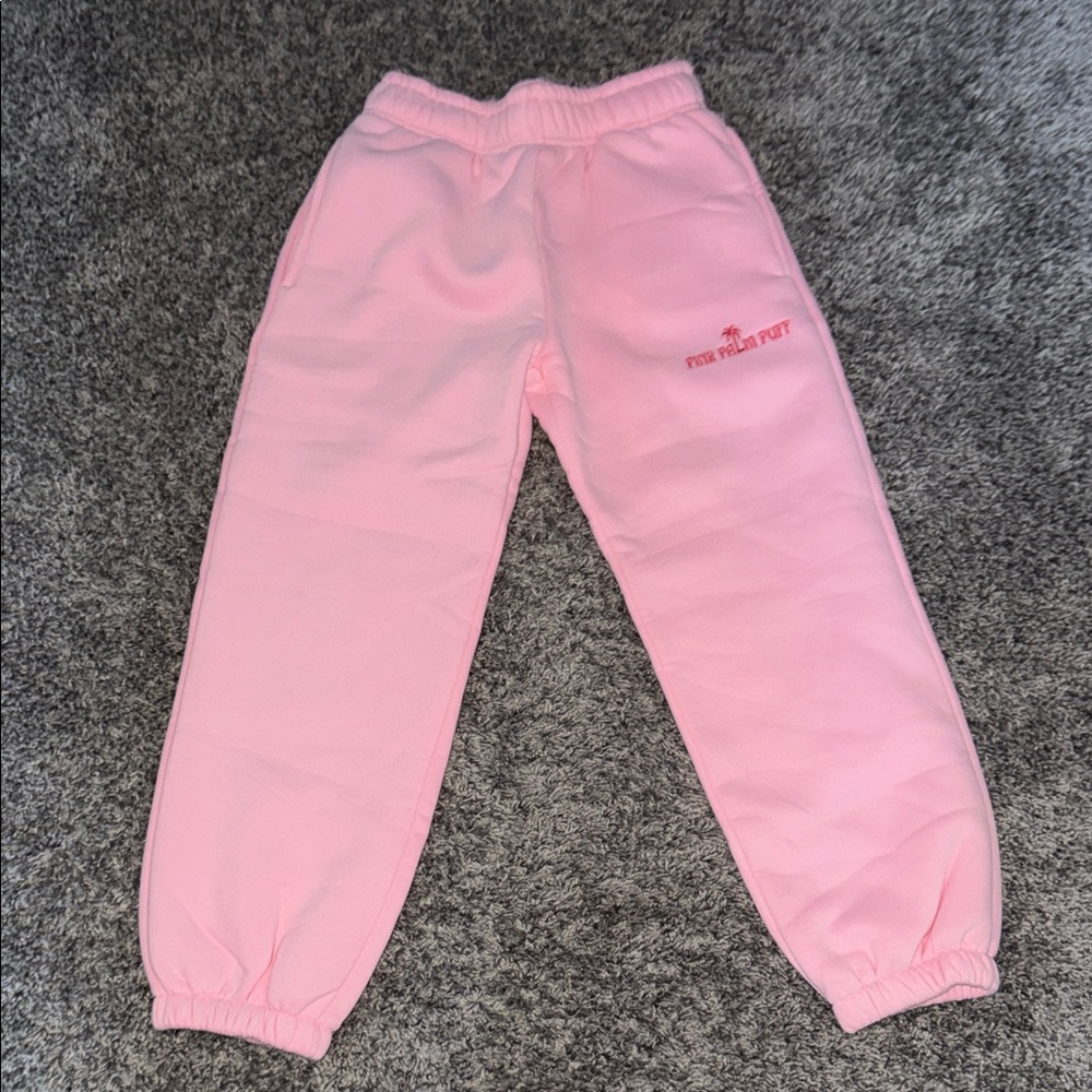 Pink Palm Puff Sweatpants